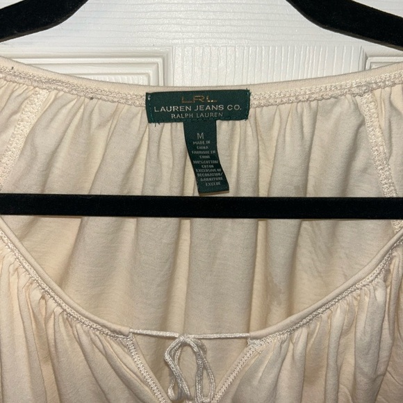Ralph Lauren Cream Lace Detail Long Sleeve  Top Medium - Picture 3 of 4